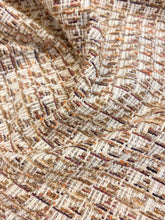 Load image into Gallery viewer, Designer Cream Brown Orange Pink Maroon Tweed Water &amp; Stain Resistant Upholstery Fabric WHS 3575