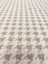 Load image into Gallery viewer, Designer Reversible Taupe Beige Houndstooth Wool MCM Mid Century Modern Upholstery Fabric WHS 3205
