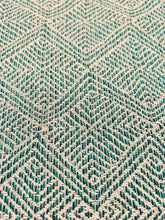 Load image into Gallery viewer, Designer Teal Geometric Abstract Indoor Outdoor Water &amp; Stain Resistant Upholstery Drapery Fabric WHS 3086