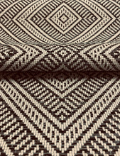 Load image into Gallery viewer, 1.3 Yds of Schumacher Tortola Oxford Gray Indoor Outdoor Charcoal Geometric Upholstery Fabric WHS 3032 gold