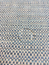 Load image into Gallery viewer, Designer Water &amp; Stain Resistant French Blue Cream Grey Silver Metallic Tweed Upholstery Fabric WHS 3839