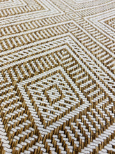 Load image into Gallery viewer, Schumacher Tortola Rattan Caramel Beige Indoor Outdoor Charcoal Geometric Upholstery Fabric STA 3430