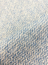 Load image into Gallery viewer, Designer Blue Cream Linen Viscose MCM Mid Century Modern Tweed Water &amp; Stain Resistant Upholstery Fabric WHS 3824