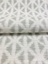 Load image into Gallery viewer, 1.5 Yard Designer Water &amp; Stain Resistant Indoor/Outdoor Grey Beige Geometric Ikat Upholstery Drapery Fabric WHS 3133