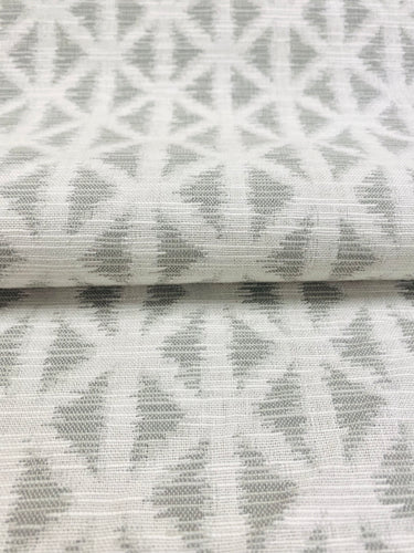 1.5 Yard Designer Water & Stain Resistant Indoor/Outdoor Grey Beige Geometric Ikat Upholstery Drapery Fabric WHS 3133