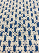 Load image into Gallery viewer, Remnant 1.25 Yard of Stroheim Mehar Crypton Cream French Blue Woven MCM Mid Century Modern Water &amp; Stain Resistant Upholstery Fabric WHS 3537
