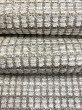 Load image into Gallery viewer, Designer Water &amp; Stain Resistant Taupe Grey Cream MCM Mid Century Modern Chenille Upholstery Fabric WHS 4083