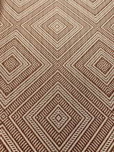 Load image into Gallery viewer, 1.3 Yds of Schumacher Tortola Rattan Caramel Beige Indoor Outdoor Charcoal Geometric Upholstery Fabric WHS 3060