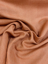 Load image into Gallery viewer, Perennials Chelsea Square Sunset Rose Tarlow Water Resistant Rusty Brown Beige Indoor Outdoor Geometric Upholstery Drapery Fabric STA 3170