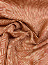 Load image into Gallery viewer, Remnant Perennials Chelsea Square Sunset Rose Tarlow Water Resistant Copper Brown Beige Tweed MCM Geometric Upholstery Fabric WHS 3086