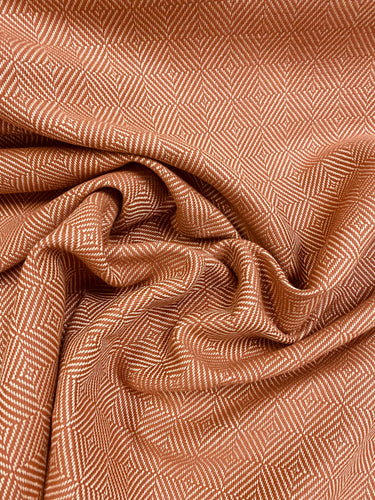 Perennials Chelsea Square Sunset Rose Tarlow Water Resistant Rusty Brown Beige Indoor Outdoor Geometric Upholstery Drapery Fabric STA 3170