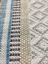 Load image into Gallery viewer, Designer Blue Grey Brown Beige Cream Woven Stripe Upholstery Fabric WHS 3513