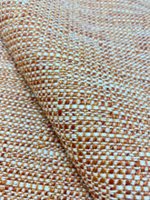 Load image into Gallery viewer, Designer Orange Cream MCM Mid Century Modern Tweed Water &amp; Stain Resistant Upholstery Fabric WHS 3733
