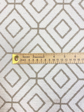 Load image into Gallery viewer, Designer Geometric Cream Taupe Chenille Water &amp; Stain Resistant Upholstery Fabric WHS 3680