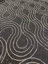 Load image into Gallery viewer, Schumacher Alma Carbon Indoor Outdoor Charcoal Grey Off White Abstract Water &amp; Stain Resistant Upholstery Fabric STA 3502