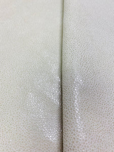 14 SF Genuine Cowhide Stingray Pattern Shagreen Beige Glossy Leather Upholstery WHS 3479