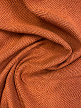 Load image into Gallery viewer, Designer Orange Red MCM Mid Century Modern Herringbone Water &amp; Stain Resistant Upholstery Fabric STA 3466