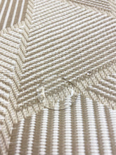 Load image into Gallery viewer, Designer Water &amp; Stain Resistant MCM Mid Century Modern Beige White Abstract Geometric Polypropylene Upholstery Fabric WHS 3462