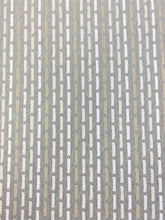 Load image into Gallery viewer, 1.8 Yard Designer Beige Taupe White Geometric Chenille Upholstery Fabric WHS 3702