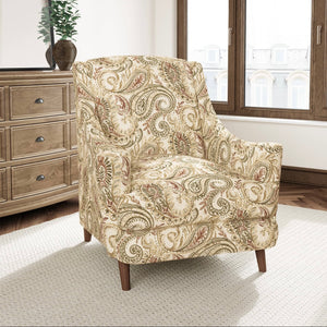 Heavy Duty Olive Green Burgundy Mustard Paisley Upholstery Drapery Fabric CF