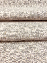 Load image into Gallery viewer, Designer Grey Cream Herringbone MCM Mid Century Modern Tweed Water &amp; Stain Resistant Upholstery Fabric WHS 3338