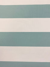 Load image into Gallery viewer, Designer Indoor Outdoor Seafoam Cream Nautical Stripe Upholstery Drapery Fabric WHS 3797