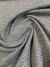 Load image into Gallery viewer, Designer White French Blue Taupe Tweed MCM Mid Century Modern Upholstery Fabric WHS 3295