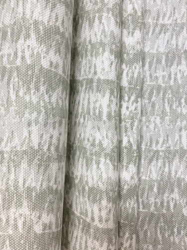 Designer Heavy Duty White Sage Green Abstract Belgian Linen Upholstery Fabric WHS 4200
