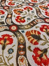 Load image into Gallery viewer, Designer Green Beige Brown Orange Yellow Medallion Tapestry Water &amp; Stain Resistant Upholstery Fabric WHS 3530