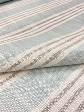 Load image into Gallery viewer, Thibaut Southport Stripe Seafoam Grey InsideOut Indoor Outdoor Nautical Water &amp; Stain Resistant Upholstery Fabric STA 3146