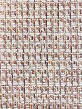 Load image into Gallery viewer, Designer Cream Brown Orange Pink Maroon Tweed Water &amp; Stain Resistant Upholstery Fabric WHS 3575