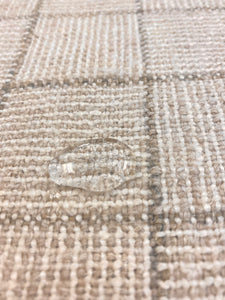 Mark Alexander Crosshatch Check Natural Linen Wool Beige Cream Upholstery Fabric STA 3730