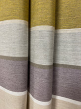Load image into Gallery viewer, 1.5 Yard Sunbrella Olive Green Purple Grey Stripe Upholstery Fabric WHS 4217