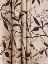 Load image into Gallery viewer, Designer Water &amp; Stain Resistant Beige Taupe Black Botanical Floral Upholstery Drapery Fabric WHS 4180