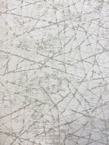 Designer Geometric Abstract Cream Beige Velvet Water & Stain Resistant Upholstery Fabric STA 3551