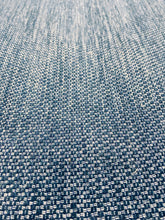 Load image into Gallery viewer, Designer Water &amp; Stain Resistant Navy Blue White MCM Mid Century Modern Tweed Chenille Upholstery Fabric WHS 3187