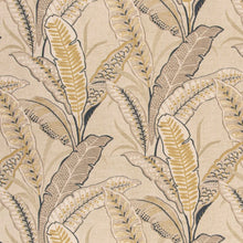 Load image into Gallery viewer, Stain Resistant Mustard Beige Taupe Floral Upholstery Drapery Fabric CF