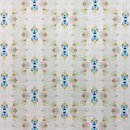 Cotton Off White Yellow Pink Red Blue Green Abstract Drapery Fabric MGF