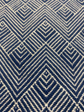 Load image into Gallery viewer, Thibaut Maddox Navy Blue White Geometric Water &amp; Stain Resistant Upholstery Fabric WHS 3106