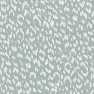 Linen Rayon Seafoam Aqua Blue Cream Cheetah Animal Print Upholstery Drapery Fabric FB