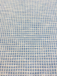 1.25 Yard of Designer Water & Stain Resistant Indoor Outdoor French Blue White Check Linen Upholstery Fabric WHS 3465