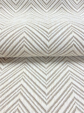 Load image into Gallery viewer, Designer MCM Mid Century Modern Herringbone Cream Taupe Geometric Upholstery Fabric WHS 3720 Upholstery Fabric WHS 3331