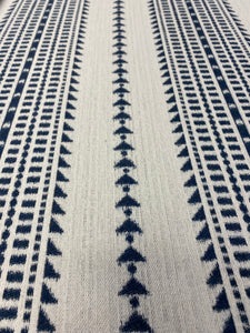 1.3 Yard of Water & Stain Resistant Indoor Outdoor Charcoal Beige Stripe Ikat Upholstery Fabric WHS 3124