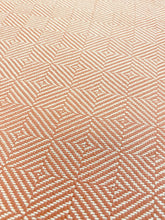 Load image into Gallery viewer, Perennials Chelsea Square Sunset Rose Tarlow Water Resistant Rusty Brown Beige Indoor Outdoor Geometric Upholstery Drapery Fabric STA 3170
