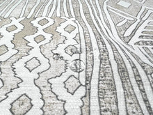 Load image into Gallery viewer, Water Stain Resistant Zarin Fabrics Aspara Beige Grey Off White Upholstery Drapery Fabric STA 3010