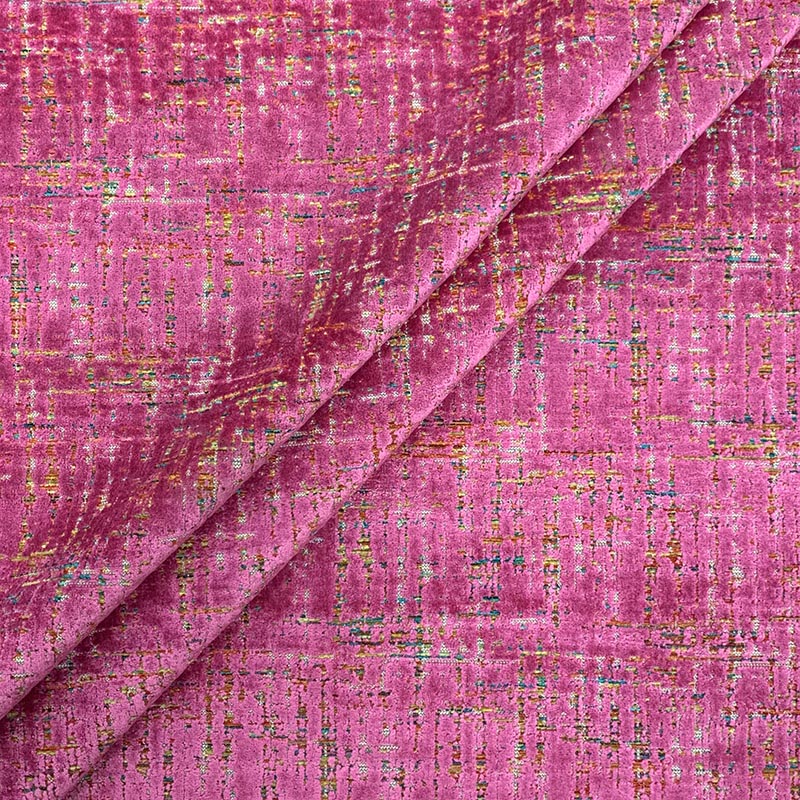 Hot Pink Green Teal Orange Cut Velvet Upholstery Fabric MGF