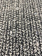 Load image into Gallery viewer, Designer Water &amp; Stain Resistant Black Ivory Chunky MCM Mid Century Modern Reversible Tweed Upholstery Fabric WHS 3414