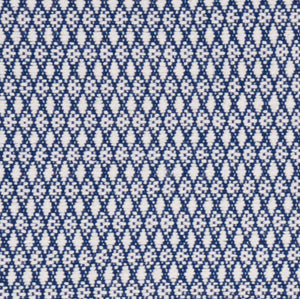 1.5 Yd Schumacher Zoila Navy Blue Cream Linen Flax Geometric Upholstery Fabric