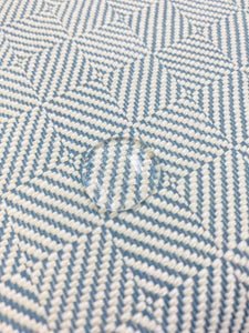 Perennials Chelsea Square Spruse Rose Tarlow Melrose House Water Resistant Blue Indoor Outdoor Geometric Upholstery Drapery Fabric WHS 3085