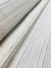 Load image into Gallery viewer, Designer Flax Linen Water &amp; Stain Resistant Cream Grey Seafoam Blue Beige Upholstery Fabric WHS 3801